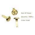 JAERBEE 1/2 Inch Brass Paper Fasteners, Mini Paper Fasteners for Handicraft Projects, Decorative DIY Supplies, 8 x 14 mm (Gold). 
