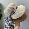 Small fresh bohemian shade sunscreen straw hat women's summer seaside vacation play bow duck tongue equestrian hat.