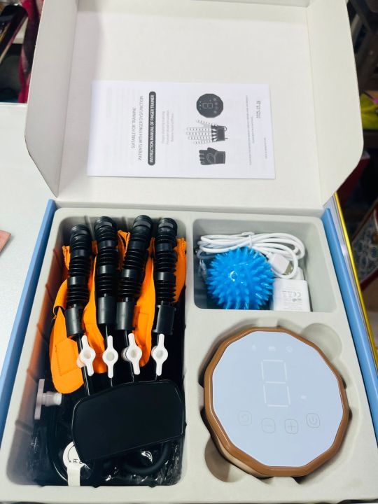 Finger and hand function rehabilitation trainer robots rehab gloves recovery exercise equipment for cerebral palsy arthritis stroke hemiplegia patient (Left Hand) allsize