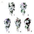 2pcs Wedding Hand Bouquet Bridal Holding Artificial Flowers White.