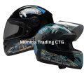FULL FACE STM BIKE HELMET FOR SAFETY RIDE- BLACK & BLUE GRAPHICS. 