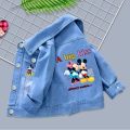 New Baby Boys Girls Denim Mickey Minnie Mouse Jacket Coat Children Kids 100% Cotton Printed Outerwear Clothes for 2 4 6 8 9y.