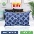 Decorative Cotton Cushion Cover_Navy Blue_(20"x12")_Only Cover.