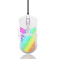 M5 wired gaming mouse 12000dpi optical honeycomb shell RGB lamp backlit mouse. 