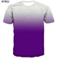 2022 Oversized Men's 3d Gradient T Shirt Casual Solid Color Purple Anime Clothes Hip Hop Printed Clothes. 