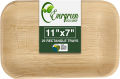Areca Leaf 10x6 Inch Disposable Bamboo Plates 6 Pcs Like Party Pack Compostable and Biodegradable - Better than Plastic and Paper.