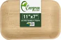 Areca Leaf 10x6 Inch Disposable Bamboo Plates 12 Pcs Like Party Pack Compostable and Biodegradable - Better than Plastic and Paper. 
