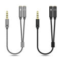 3.5mm Headphone Splitter Earphone Adapter 1 Male to 2 Female Jack Mic Y Splitter Demoo. 