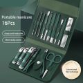 High quality 16 Set of Portable Nail Clipper Set Nail Clipper Stainless Steel Pedicure Professional Kit Beauty Manicure Set. 