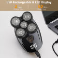 5-in-1 Electric Razor IPX7 Waterproof for Bald Men, Wet/Dry LED Display Rechargeable 5D Rotary Shaver Grooming Kit Head Shavers. 