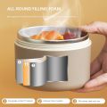 Bento Lunch Box Set Portable Keep Warm Lunch Container With Insulated Bag Stainless Steel Thermal Food Container Tableware.
