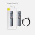 Baseus Orange Dot Wireless Rechargeable Presenter Pen 2.4Ghz USB+Type C Adapter Handheld Remote (Red Laser) (Charging). 