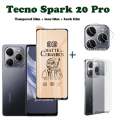 Tecno Spark 20 Pro Tempered Glass Tecno Spark 20C Screen Protector Tecno Spark 20 Full Cover Screen Matte Privacy Glass 3In1 Carbon fiber back film. 