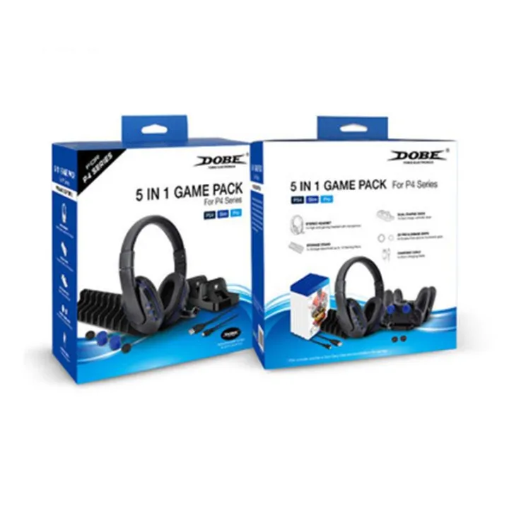 DOBE%205%20in%201%20Game%20Pack%20Charger%20Station%20Dock%20Microphone%20Gaming%20Headset%20Games%20Stroage%20Stand%20for%20PS4/PS4%20Pro/PS4%20Slim%20-%20Image%206
