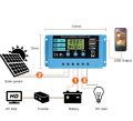 30A 20A 10A Solar Charge Controller for 12V/24V Adjustable LCD Display Solar Panel Battery Regulator Solar Panel Charge Controller with USB Port.