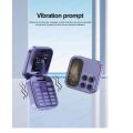 i17 Mini Folding Mobile Phone 2 SIM Purpal. 