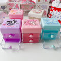 Sanrio Hello Kitty Mini Organizer Cartoon Cinnamoroll Melody Double Layer Jewelry Organizer Box Desktop Storage Box Girls Gifts Qoddess. 
