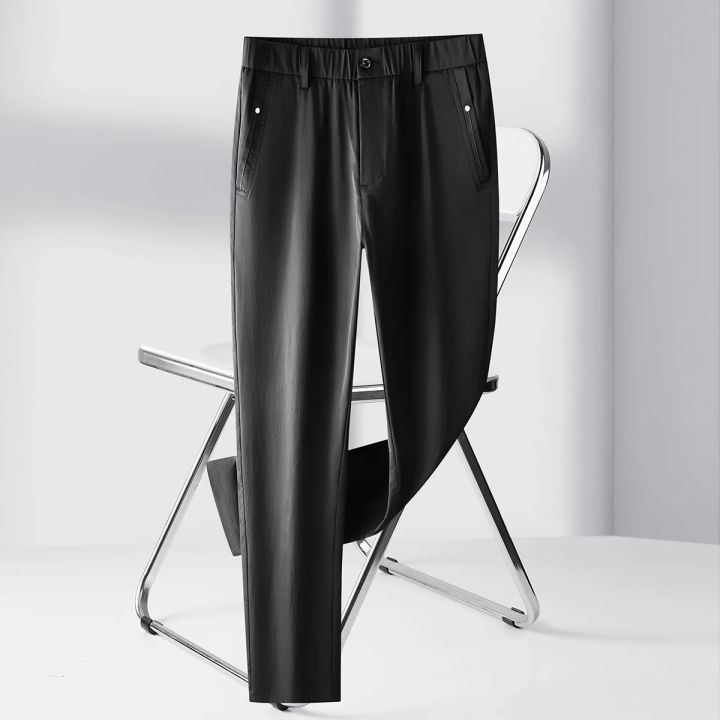 Summer%20Ankle-Length%20Casual%20Pants%20Men%20Thin%20Classic%20Style%20Fashion%20Slim%20Straight%20Cotton%20Brand%20Clothing%20Solid%20Color%20Trousers%20Male%20-%20Image%204