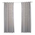 Migeet 2Pcs Window Curtain Hollowed Out Stars Shading Curtain Drape Purdah for Home Living Room Bedroom. 
