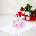 1PC 3D Creative Valentine's Day Greeting Card I LOVE YOU Card Wedding Luxury 3D Love Pop Up Paper Greeting Cards With Envelope. 