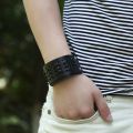 Jessingshow 2021 Fashion Vintage Handmade Weave X Letter cow Leather Bracelet Men Charm Cuff Wristband Wide Leather Bracelet. 