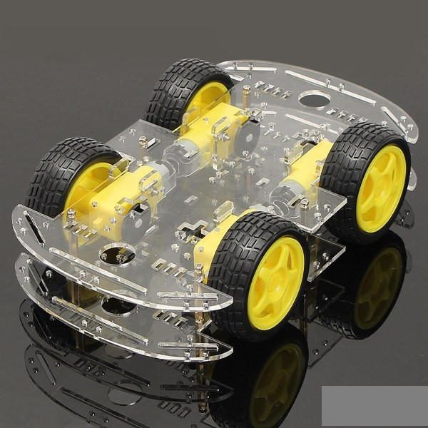 4WD Smart Robot Car Chassis 4WD RC Car 4WD Car Chassis 4WD Robot Car 2 Layer Smart Robot 4WD Car Acrylic Chassis Plate 26cm Kit Without Battery Holder For Arduinos Uno R3 Project
