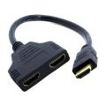 HDMI Splitter Adapter Cable HDMI Splitter 1 in 2 Out HDMI Male to Dual HDMI Female 1 to 2 Way for HDMI HD, LED, LCD, TV - Hdmi Cable. 
