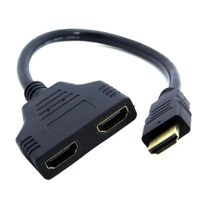HDMI Splitter Adapter Cable HDMI Splitter 1 in 2 Out HDMI Male to Dual HDMI Female 1 to 2 Way for HDMI HD, LED, LCD, TV - Hdmi Cable