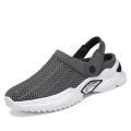 2022 cold sticky flip-flops plus size cross-border men's half slippers men's sandals student hole hole toe sandals beach shoes. 