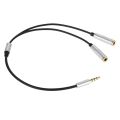 Stereo Splitter Cable 2 in 1 Female to Male Audio Line 3.5mm Audio Splitter For Headset Microphone MP3 MP4. 