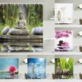 Chinese Buddha Shower Curtains Waterproof polyester Fabric Bathroom Curtain With Hooks Custom Shower Curtain For Home Decor. 
