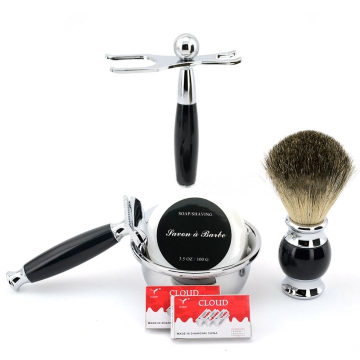 6pcs/kit%20Men%20Shaving%20Brush%20Holder%20Safety%20Razor%20Soap%20Bowl%20Set%20Metal%20Spray%20Paint%20Blue/Wooden/Ivory%20Barber%20Classic%20Grooming%20Gift%20-%20Image%203