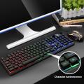 Keyboard Mouse Combo 1 Set Cool Suspended Keycap Structure Comfortable Percussion Clear Print Keyboard Mouse Set For Home.