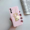 For Samsung Galaxy A24 4G Fashion Case Pink Black Matte Silicone Letters Phone Case For Samsung A24 A 24 4G SM-A245F Back Cover.