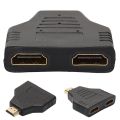 2 In 1 HDMI Male To Dual HDMI Female Port Audio Video Spli-tter Adapters Converter 1080P Monitor USB Adapters Sockets. 