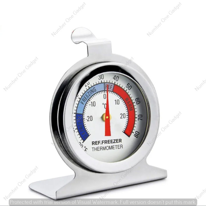 Portable Round Dial Kitchen Stainless Steel Freezer Refrigerator Thermometer