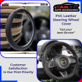 PVC Leather Steering Wheel Cover - Black. 