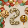 1Pcs 32 Inch Cheetah Leopard Print Digital Aluminum Film Balloon 1-9digital Balloon Kids Jungle Safari Birthday Party Decoration.