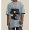 T-shirt Oversized Acid Washed Tee Print Graphic T-shirt For Unisex Adults' Acid Wash 100% Cotton Casual Daily. 