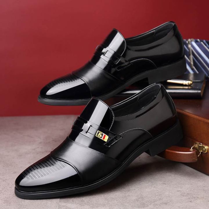 Plus size british men's business ins formal leather shoes invisible inner increase height 6CM men's shoes fashion lazy single shoes to get married