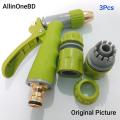 Water Pipe Connectors and Spray Gun  3Pcs for Garden, Irrigation, Car washer Pipe Fitting Adapter Coupling.. 
