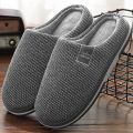 Men's Slippers Memory foam Slippers for home 2022 Winter Non-Slip Male House Shoes Stripe Unisex Indoor Slippers Soft Plus Size. 