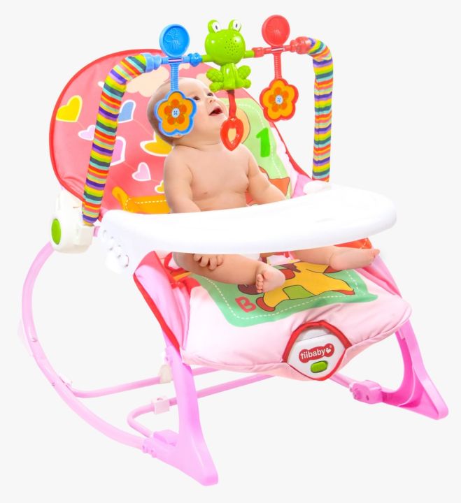 iBaby Infant to Toddler Rocker with Music & Baby - Pink & Blue(ডাইনিং সহ পাবেন)