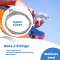 4 Pcs Stainless Steel Bass Strings Bass Guitar Parts Accessories. 