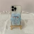 Cute creative plushy Phone Socket Universal bear puppy Mobile Phone Stretch Bracket Cartoon Phone Stand Finger Holder.