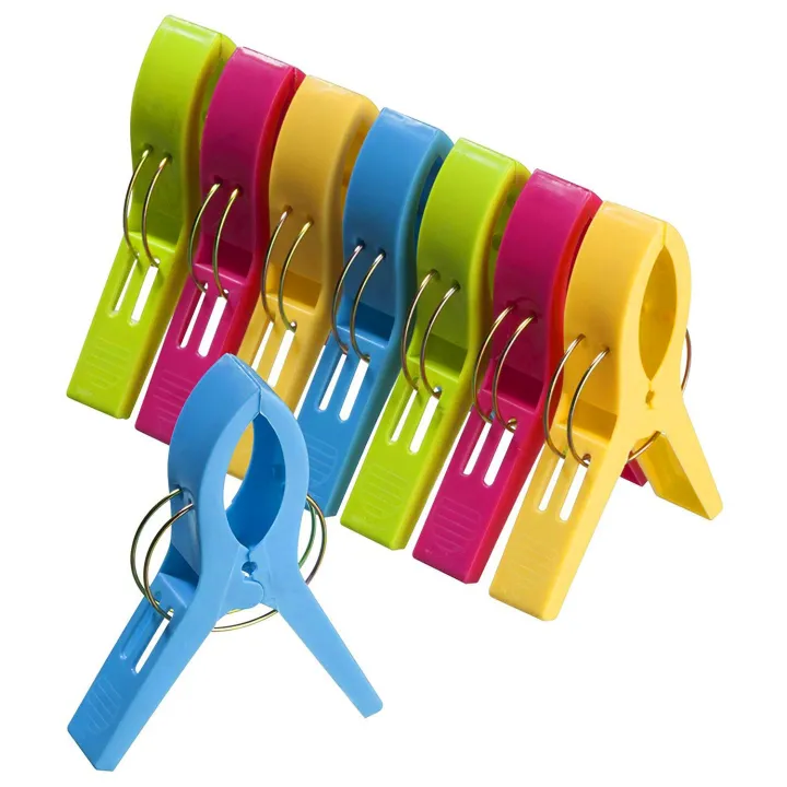 Durable%20Pack%20of%208%20Large%20Bright%20Colour%20Plastic%20Beach%20Towel%20Pegs%20Clips%20for%20Sunbed,%20various%20colours%20-%20Image%208