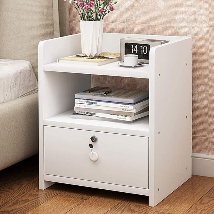 NewWave%20Bedside%20Table%20with%20Lockable%20Drawer,%20Modern%20Bedside%20Table,%20Bedside%20Table%20Cabinet%20Nightstand%20with%202%20Storage%20shelf%201%20Lockable%20Drawer%20Design%20by%20Nahid%20Furniture18x14x12"%20-%20Image%202