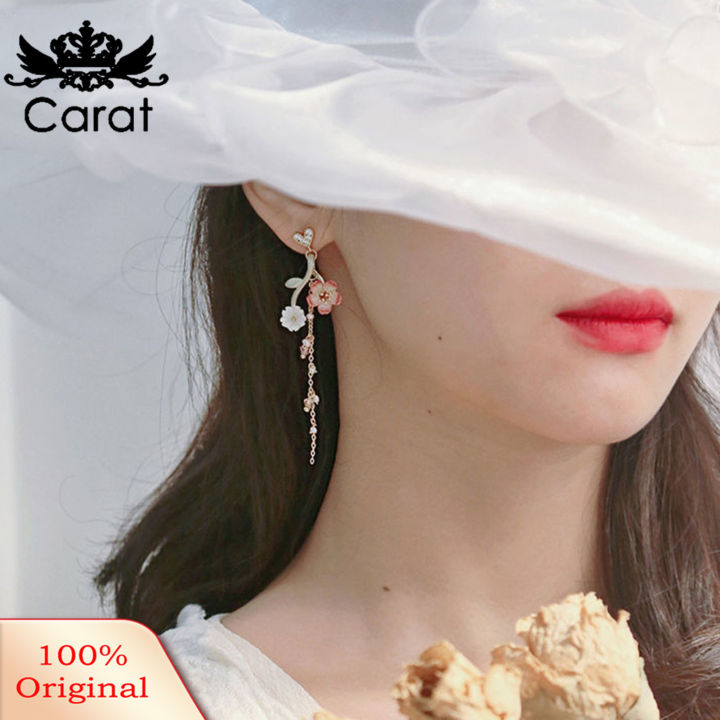 Carat Women Earrings Butterflies Imitation Pearl Long Tassel Dangle Earrings For Girls Women