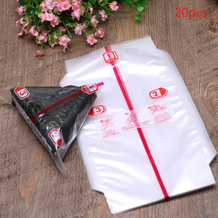 20Pcs Double Layers Triangle Rice Ball Packing Bag Seaweed Onigiri Sushi Bag