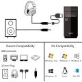 USB to 3.5mm Jack Audio Adapter with 3.5mm Headphone and Microphone Jack for Windows, for , for , for PC/Laptops. 
